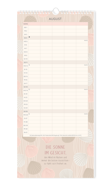 Familienplaner 2024 "Meer Zeit für uns"